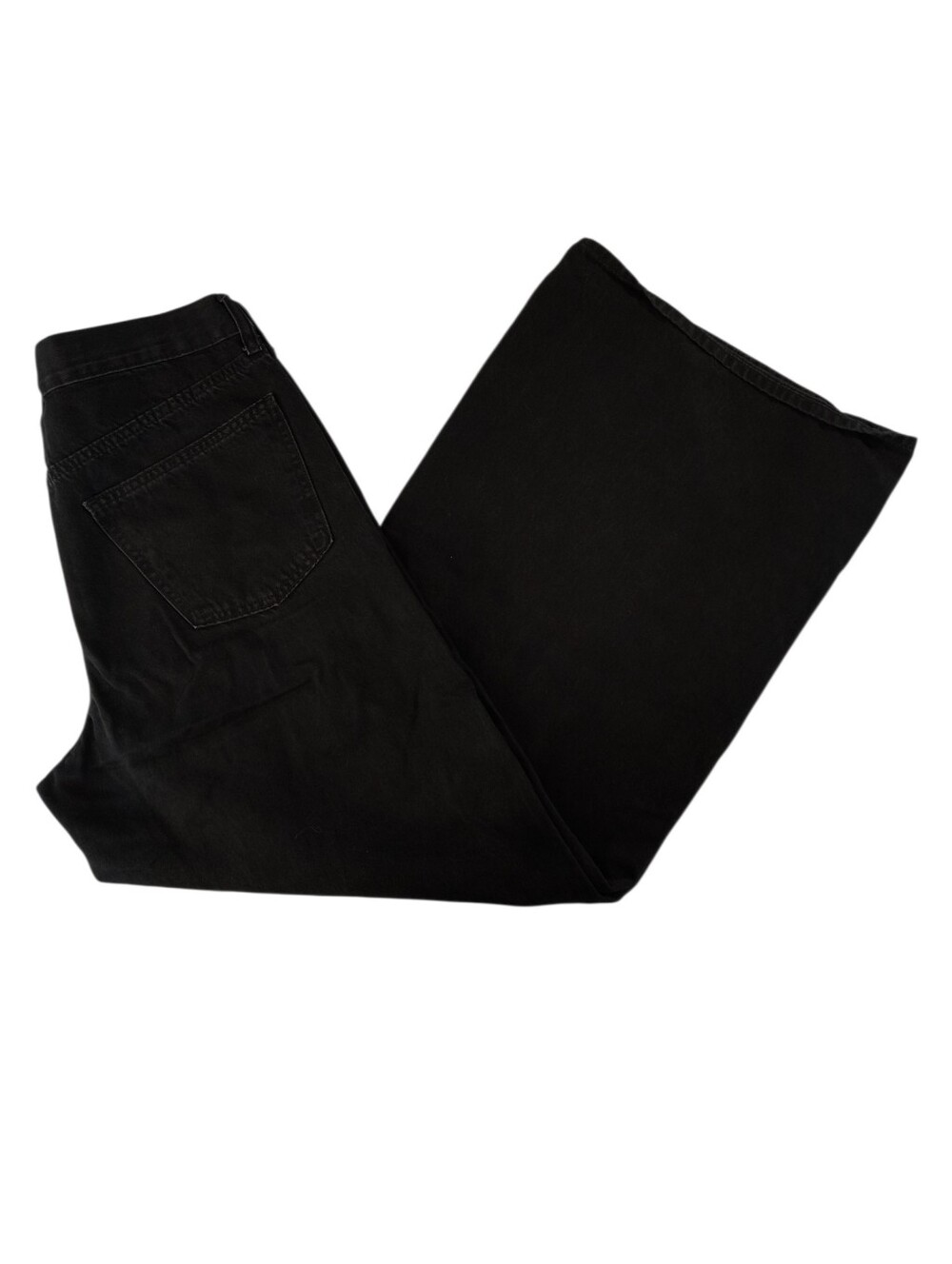 Universal Thread Black Mid Rise Super Wide-Leg Button Fly Jeans Size 8
